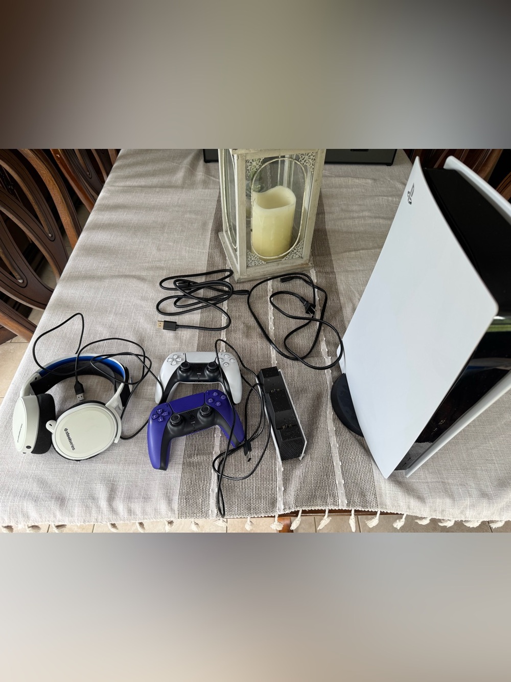 Sony PS5 Console with DualSense Controllers and Headset - White & Black